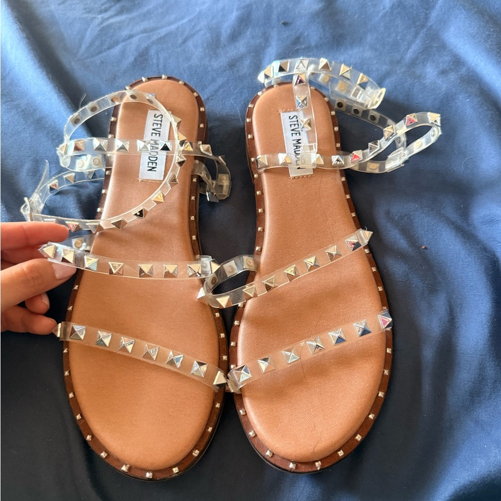 Steve Madden Clear Studded Sandals